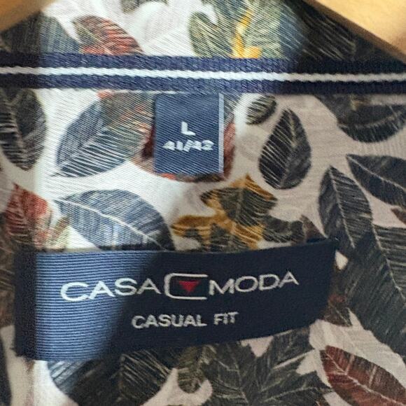 Casa Moda Long Sleeve Button Down Shirt Fall Leaf Print Casual - L - Picture 5 of 5